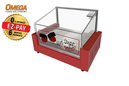 Omega ZHG-07 Hot Dog Roller - 7 Rollers, 18 Hot Dog Capacity