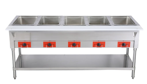 Omega FZ-06E Electric 5 Well Steam Table - 208-240V, NO WATER REQUIRED - Omni Food Equipment