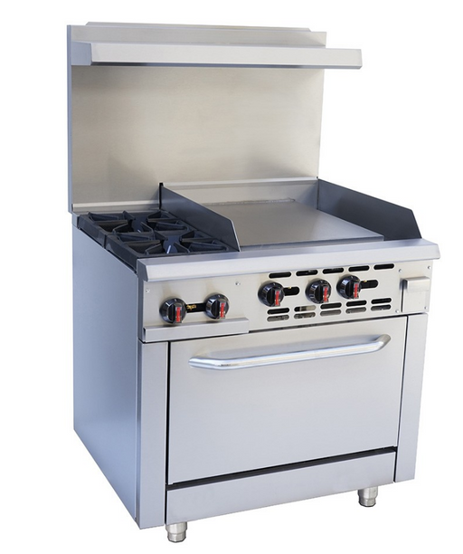 Canco 36" Commercial Natural Gas 2 Burners with 24" Griddle Stove Top Range RGR36-G24