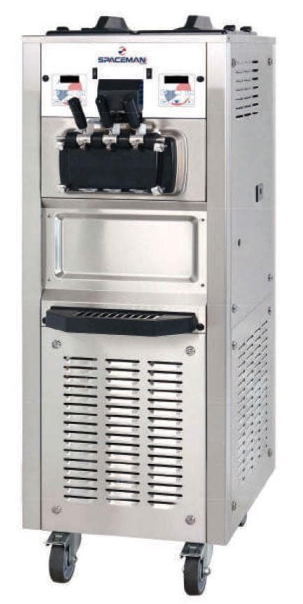 Spaceman SM-6378H/AH Double Flavour + Twist Floor Model Soft Serve Ice Cream Machine - 75.7L/HR Output - Omni Food Equipment