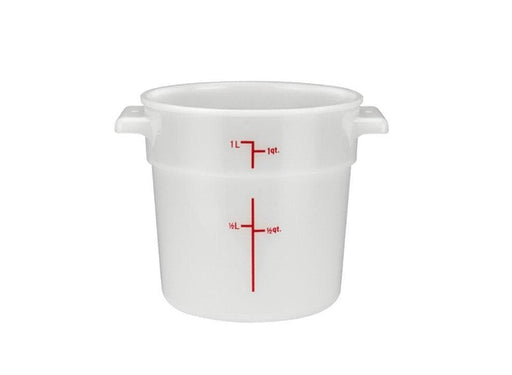Winco White Polypropylene Round Storage Container - Various Sizes - Omni Food Equipment