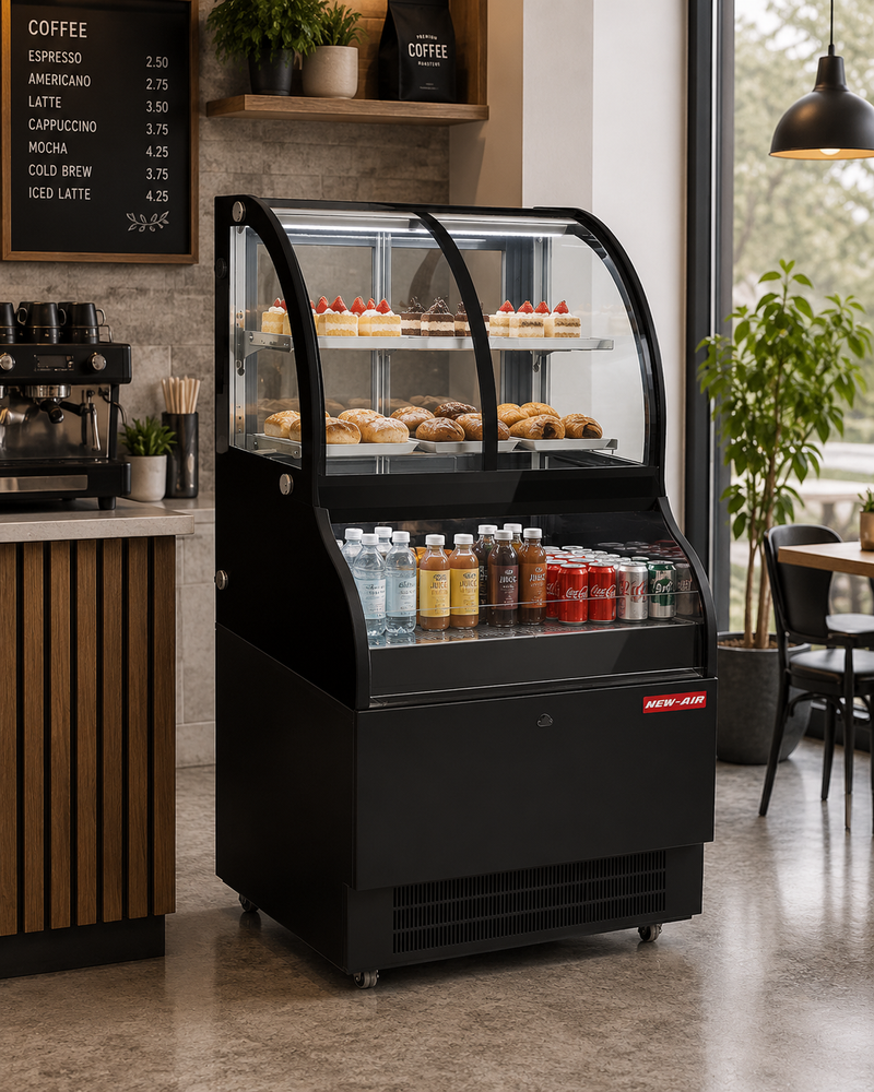 NEW AIR NCC-36-SS Commercial 36" Floor Model Dual Service Combination Display Case & Merchandiser - 354 L / 12.5 Cu. Ft. - Ideal for Restaurants, Bakeries, Convenience Stores & Supermarkets