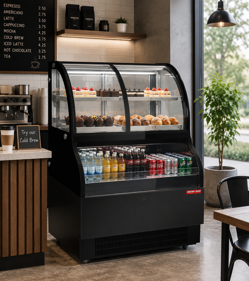 NEW AIR NCC-48-SS Commercial 48" Floor Model Dual Service Combination Display Case & Merchandiser - 483 L / 17.1 Cu. Ft. - Ideal for Restaurants, Bakeries, Convenience Stores & Supermarkets