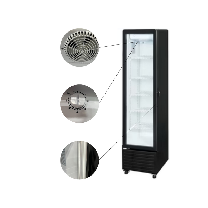 Coolasonic CS-225 Single Door 16.5" Wide Display Refrigerator