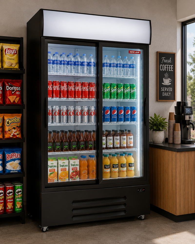 NEW AIR NGR-115-S Commercial 54" Double Glass Door Merchandiser