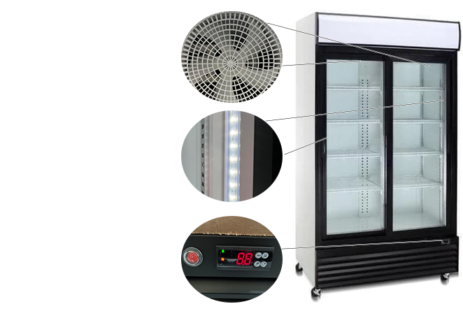 Coolasonic P800WA Double Door 40" Wide Display Refrigerator