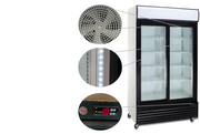 Commercial display cooler with LED lighting