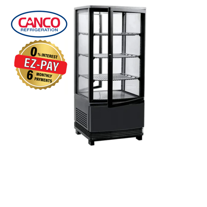 Canco RT-78L-2R 17" Counter Top Four Sided Glass Door Display Refrigerator