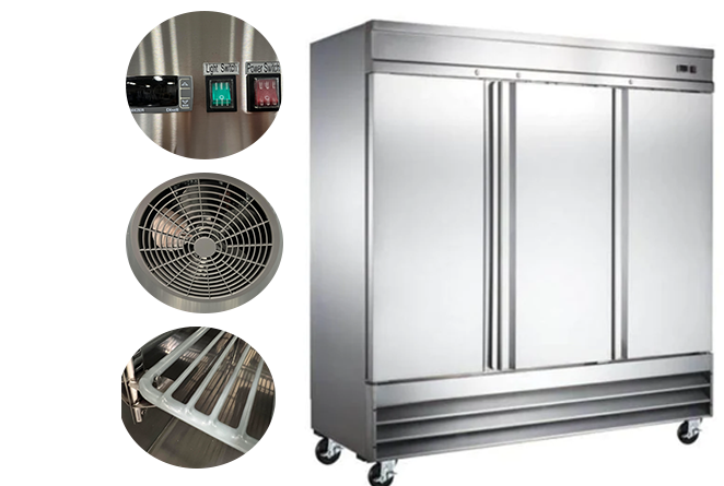 Canco SSF-2040 Triple Solid Door 81" Wide Stainless Steel Freezer