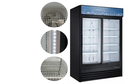 Canco MSR-1270 Double Sliding Door 53" Wide Display Refrigerator