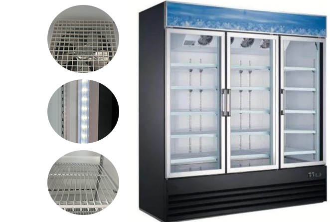 Canco MR-1500 Triple Swing Door 79" Wide Display Refrigerator