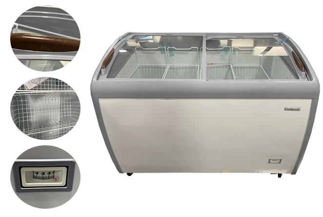 Coolasonic 360Y Double Door 50" Display Chest Freezer