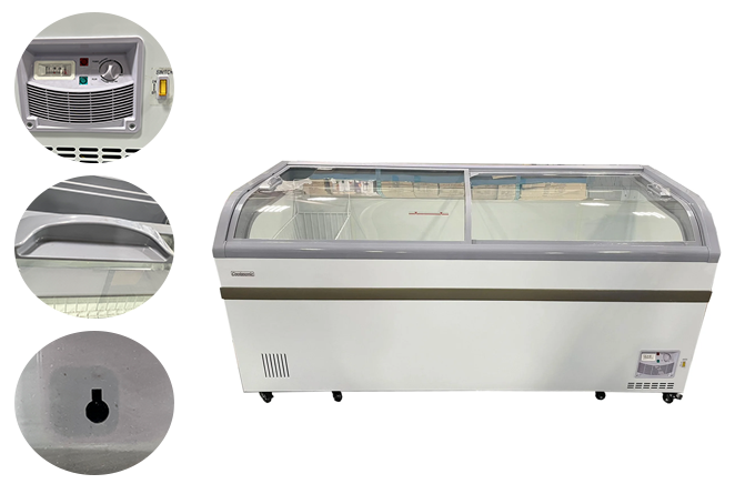 Coolasonic 700Y Double Door 79" Display Chest Freezer/Refrigerator