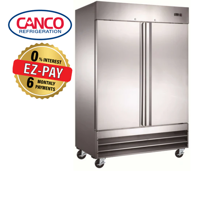 Canco SSR-1320 Double Solid Door 54" Wide Stainless Steel Refrigerator