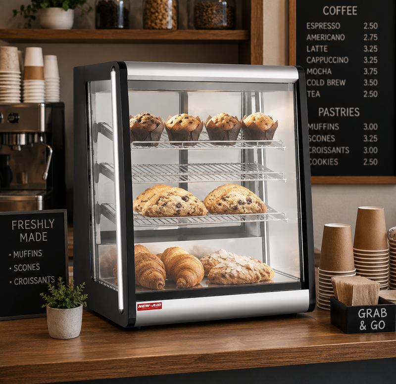 NEW AIR NCD-32-CD Commercial 32" Refrigerated Countertop Display Case - Ideal for Restaurants, Cafés and Bakeries