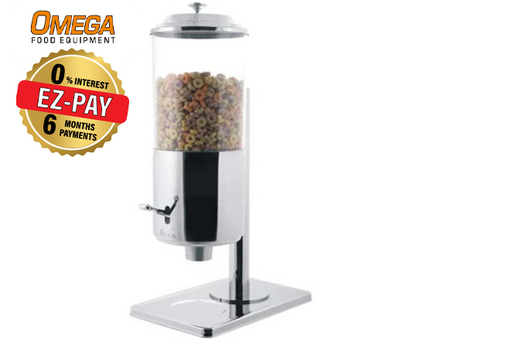 Omega Deluxe AT90123 Single Cereal Dispenser - Stainless Steel Finish