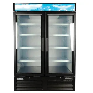 Minus Forty 22-USGF-F2-BK-BI-FS Full Height Single Glass Door Freezer - Black Interior with Smartlock and Floor Stand