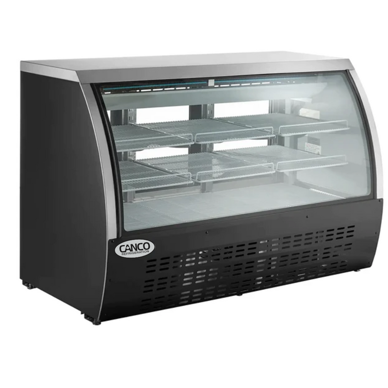 Canco DC-64B Curved Glass 64" Refrigerated Deli Case - Black