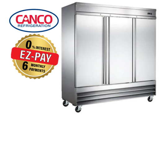 Canco SSR-2040 Triple Solid Door 81" Wide Stainless Steel Refrigerator