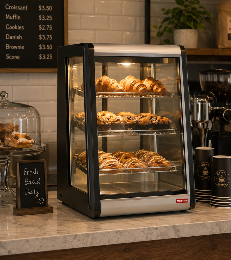 New Air NCD-24-HT Heated Countertop Display Case - Ideal for restaurants, cafés, and bakeries