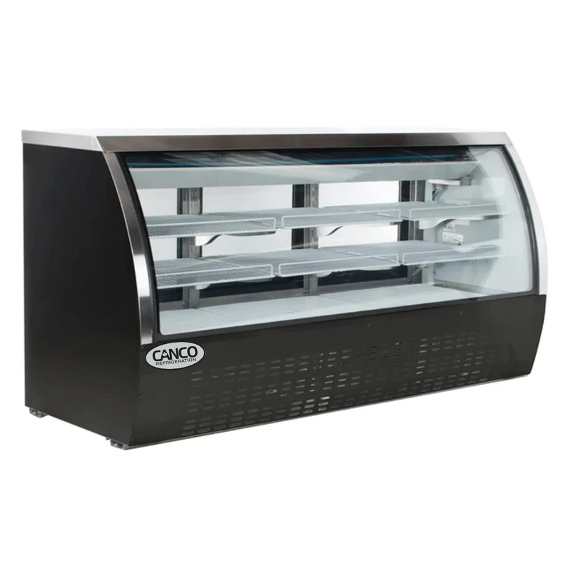 Canco DC-79B Curved Glass 79" Refrigerated Deli Case - Black