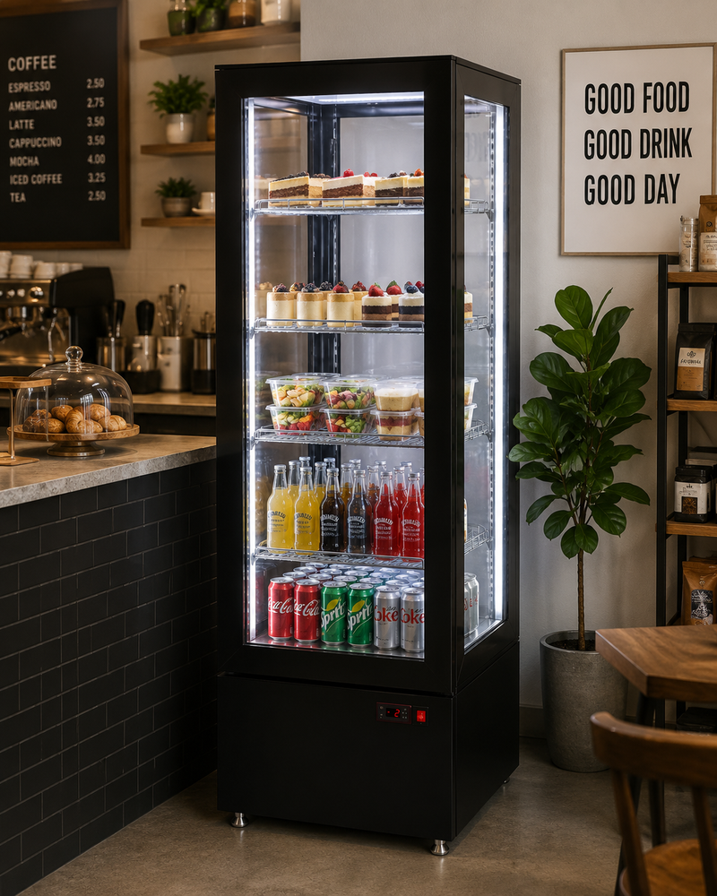 New Air NUDC-26-S Upright Glass Refrigerator Display - Ideal for restaurants, cafés and bakeries