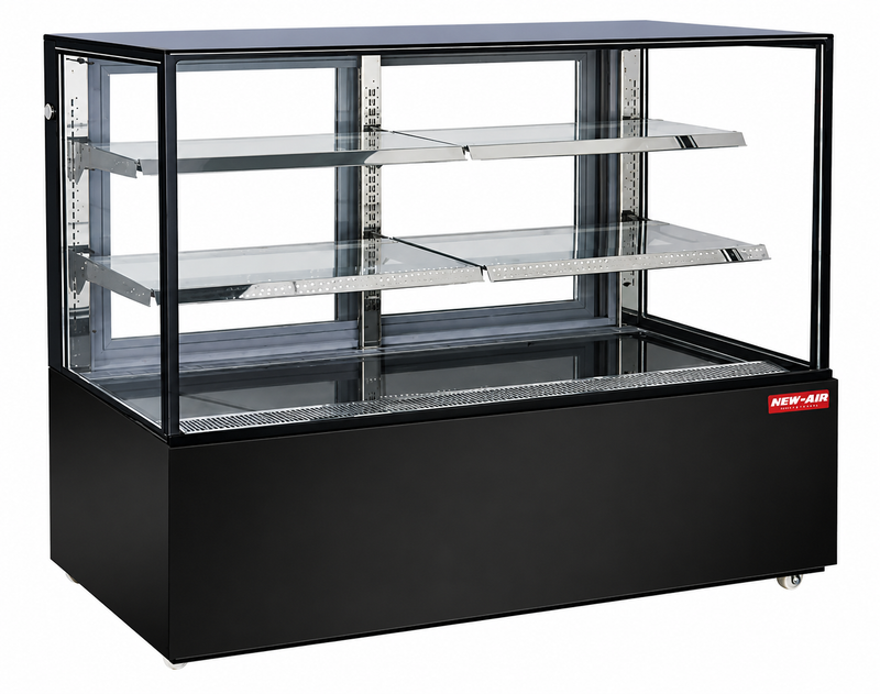 NEW AIR NDC-71-SG Commercial 71" Floor Model Refrigerated Square Display Case - 830 L / 29.3 Cu. Ft. - Ideal for Restaurants, Cafés & Bakeries