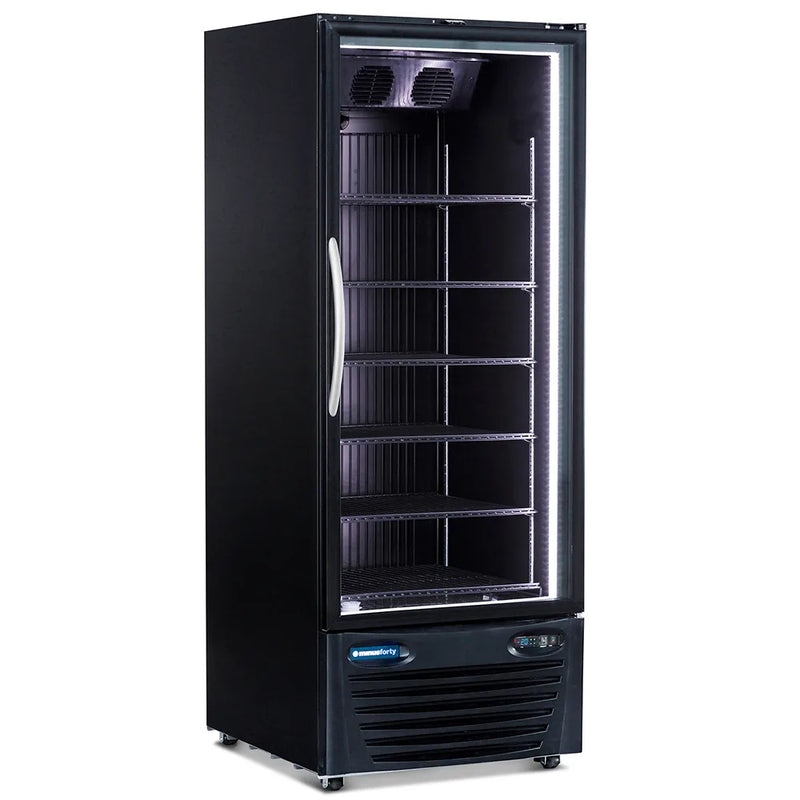 Minus Forty 22-USGR-F1-BK-BI Full Height Single Glass Door Refrigerator - Black Interior