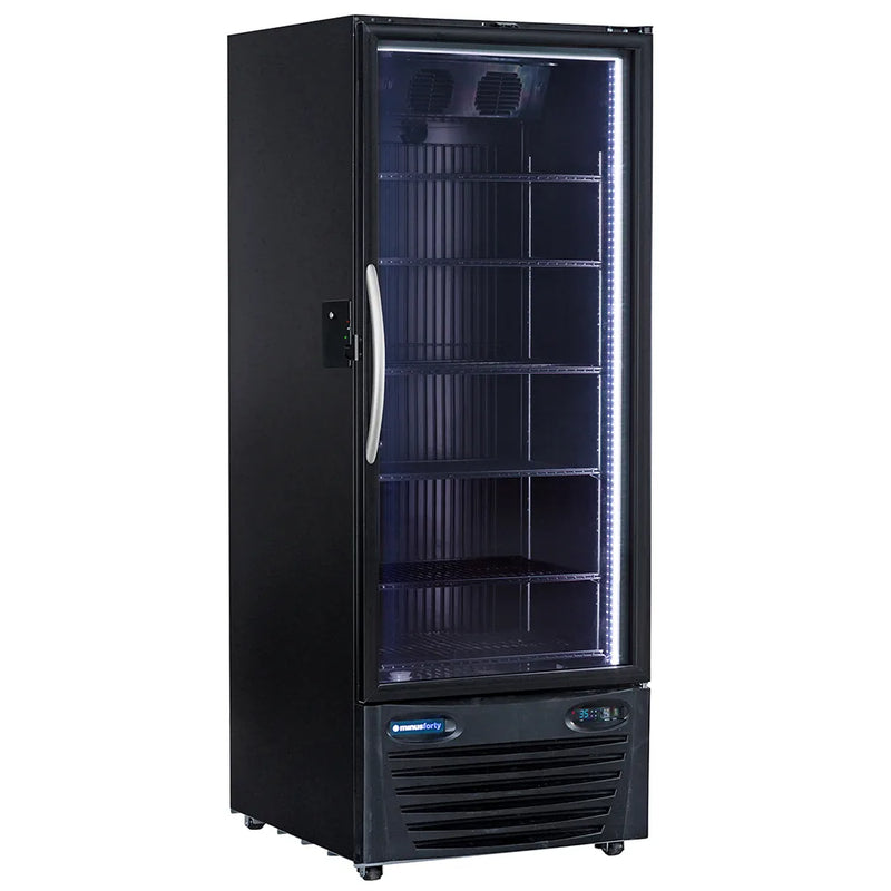 Minus Forty 22-USGR-F2-BK-BI Full Height Single Glass Door Refrigerator - Black Interior with Smartlock