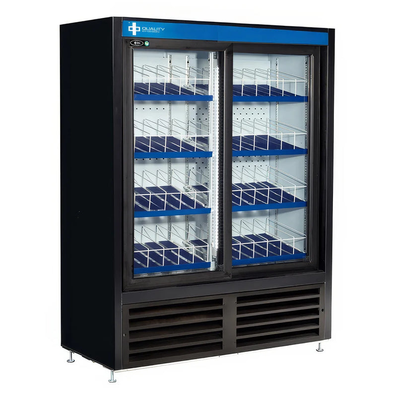 QBD CD4160-HC Refrigerator - 2 Glass Sliding Doors 47"L x 21"D x 59.6"H (16 Shelves)