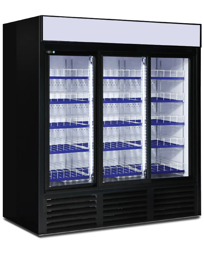 QBD CD69-HC Refrigerator - 3 Glass Sliding Doors 78.125"L x 29.75"D x 78.125"H