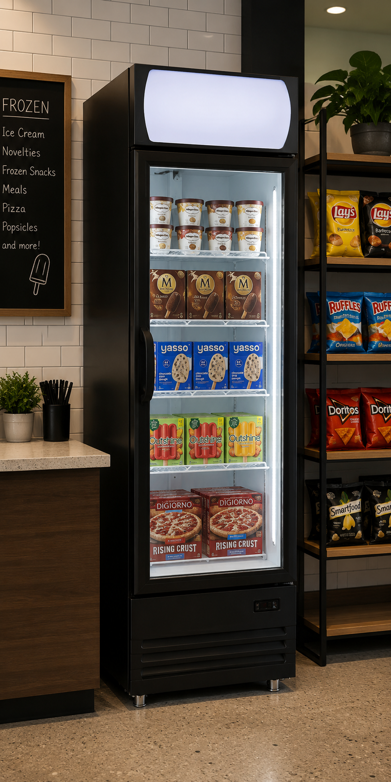 NEW AIR NGF-026-H Commercial 26" Single Glass Door FREEZER Merchandiser - Ideal for Convenience Stores, Front of House, Grocery Stores, Restaurants & Cafés