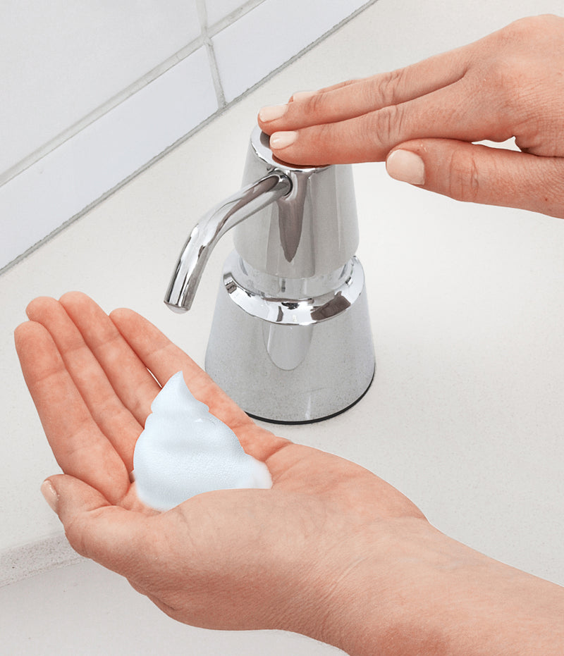 Bobrick B-8236 - Counter-Mounted Manual Top-Fill Foam Soap Dispenser, 6" Spout, Polished, 34-fl. oz.