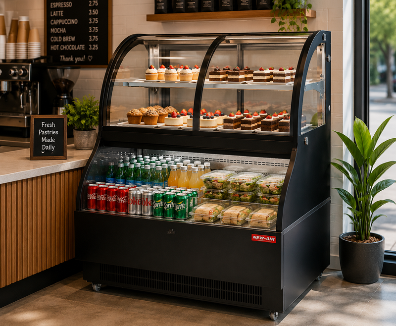 NEW AIR NCC-48-SS Commercial 48" Floor Model Dual Service Combination Display Case & Merchandiser - 483 L / 17.1 Cu. Ft. - Ideal for Restaurants, Bakeries, Convenience Stores & Supermarkets