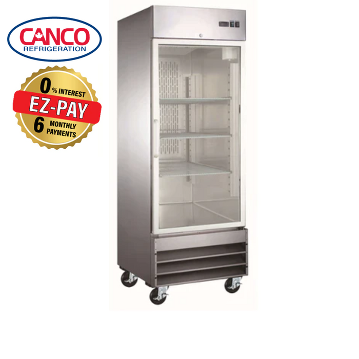Canco SSGR-650 Single Glass Door 29" Wide Stainless Steel Refrigerator