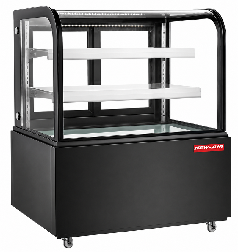 NEW AIR NDC-36-CG Commercial 36" Curved Glass 9.5 Cu. Ft. Refrigerated Display Case - Ideal for Restaurants, Cafés & Bakeries