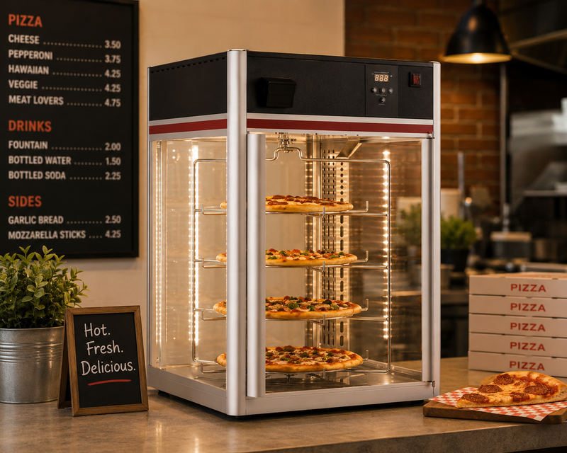 New Air NCD-23-PHT Heated Pizza Countertop Display Case - Ideal for restaurants, cafés and bakeries