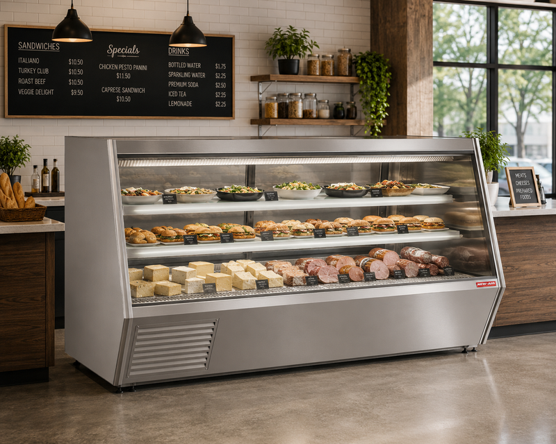 NEW AIR NDDC-84-GC 84" Commercial Deli Display Case 34.5 Cu. Ft. with Gravity Coil