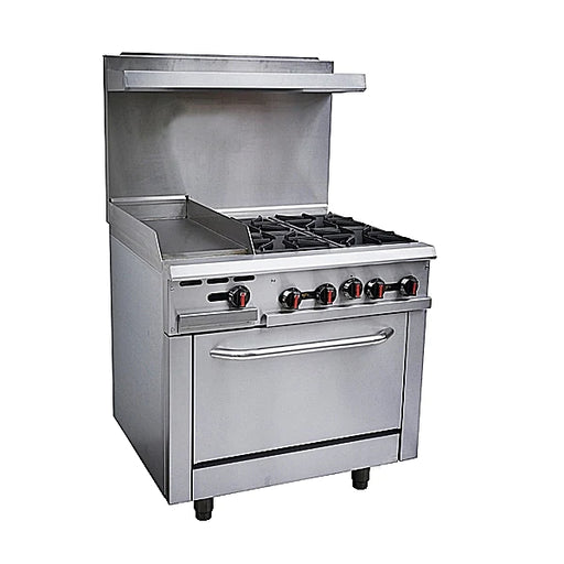 Canco 36" Commercial Natural Gas 4 Burners with 12" Griddle Stove Top Range RGR36-G12