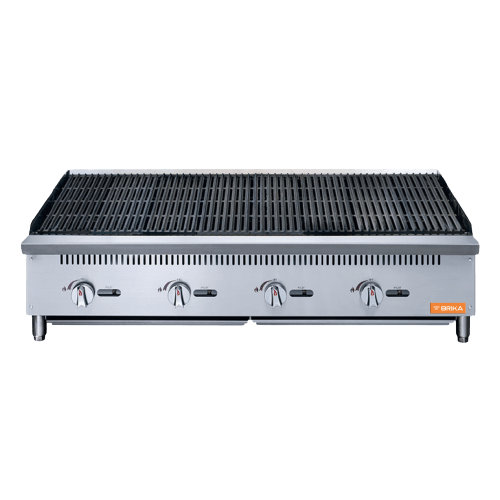 Brika BRB-48 Commercial 48" Charbroiler - Natural Gas/Propane Conversion Kit Included