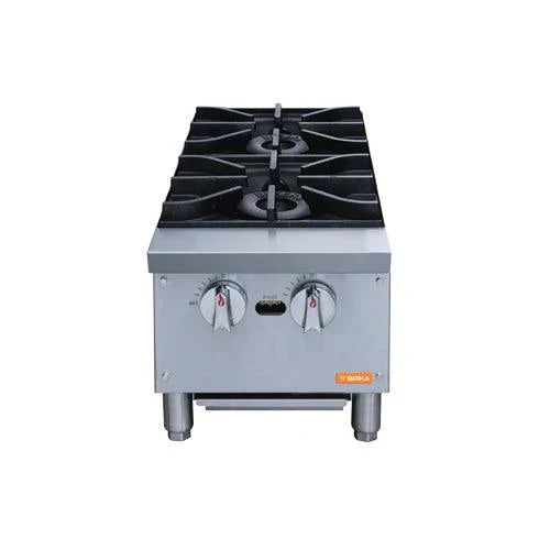Brika BHP-122 Commercial 12" Hot Plate - Natural Gas/Propane Conversion Kit Included