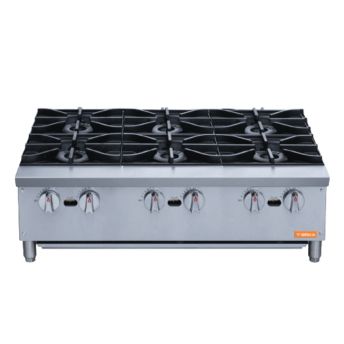 Brika BHP-366 Commercial 36” Hot Plate - Natural Gas/Propane Conversion Kit Included