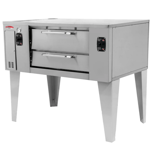 BakeMax BMBPD152 Floor Model 78″ Wide Commercial Gas Pizza Stone Deck Oven