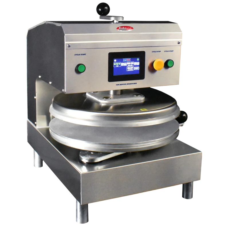 BakeMax BMDXESS Commercial Countertop Stainless Steel Electric Automatic Single Heat Dough Press