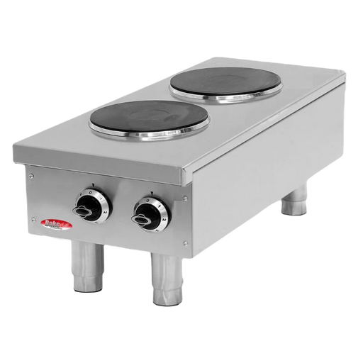 BakeMax BMPLS7KE010 Heavy Duty Commercial Countertop 2 Burner Electric Hot Plate