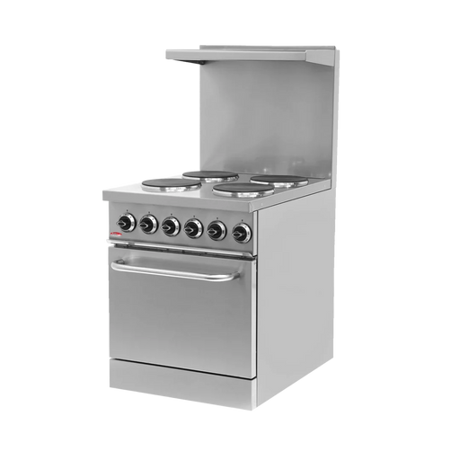 BakeMax BMPLS7KE021 Commercial Floor Model 24” Wide 4 Burner Electric Range