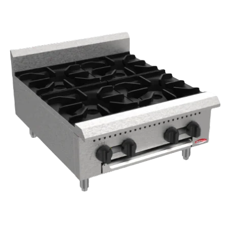 BakeMax America BAFA4M-24 Commercial Countertop 24 Inch Manual Gas Hot Plate