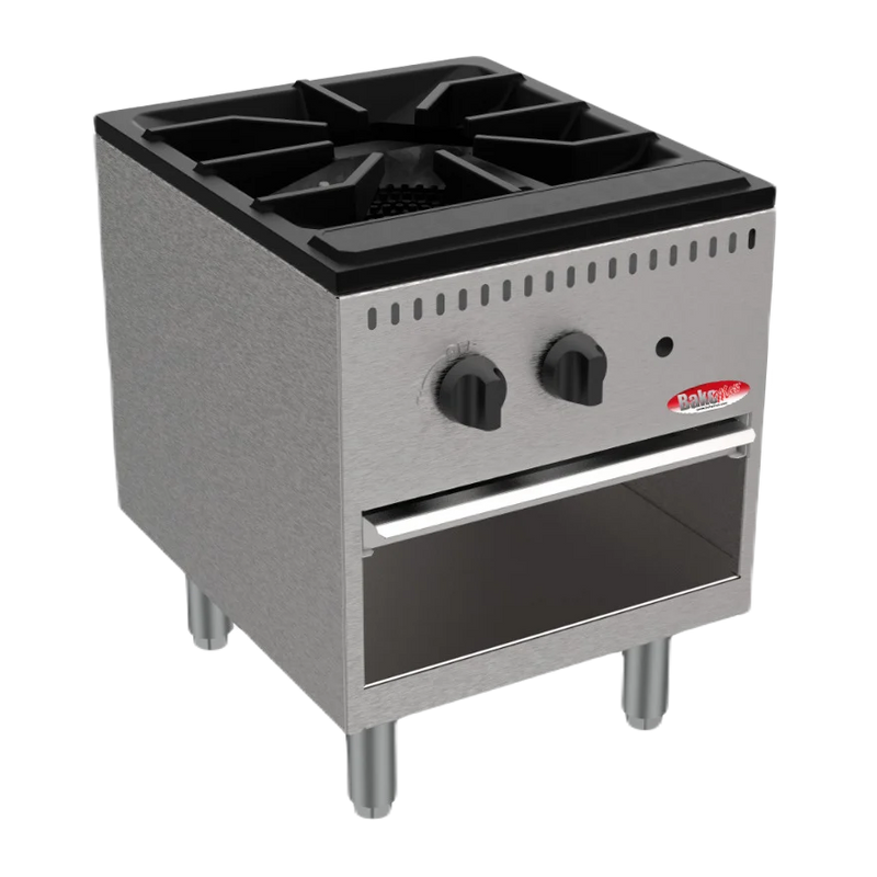 BakeMax America BASPS001 Commercial Countertop Single Burner Manual Gas Stock Pot