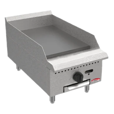 BakeMax America BACG15 Commercial Countertop 15 Inch Manual Gas Griddle