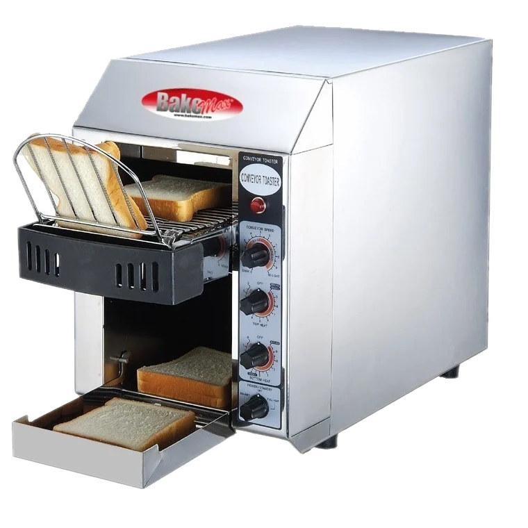 BakeMax BMCT150 Commercial Countertop Electric 1-Slice Wide Conveyor Toaster